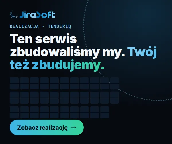 JiraSoft: tablica odlotów z napisami TenderIQ, Twój system, następny